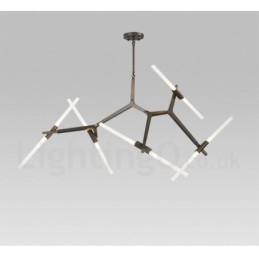 Lustre contemporain moderne à 10 lumières (noir doré)