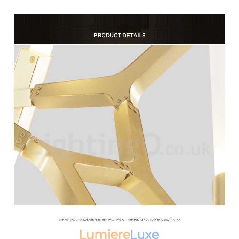 Lustre contemporain moderne à 10 lumières (noir doré)