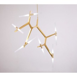 Lustre contemporain moderne à 12 lumières (noir doré)