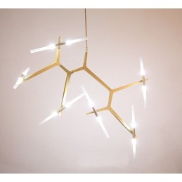 Lustre contemporain moderne à 12 lumières (noir doré)