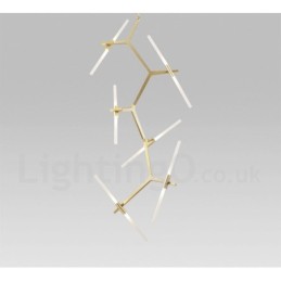 Lustre contemporain moderne à 12 lumières (noir doré)