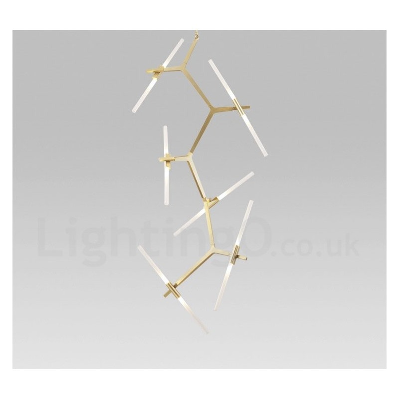 Lustre contemporain moderne à 12 lumières (noir doré)