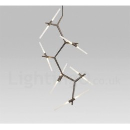 Lustre contemporain moderne à 12 lumières (noir doré)