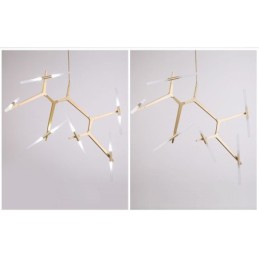 Lustre contemporain moderne à 12 lumières (noir doré)