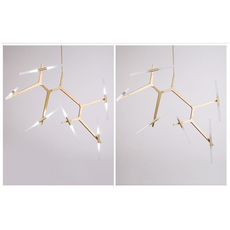 Lustre contemporain moderne à 12 lumières (noir doré)