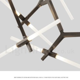 Lustre contemporain moderne à 12 lumières (noir doré)