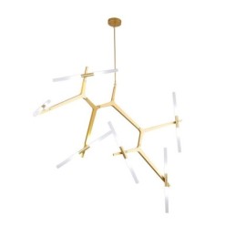 Lustre contemporain moderne à 12 lumières (noir doré)