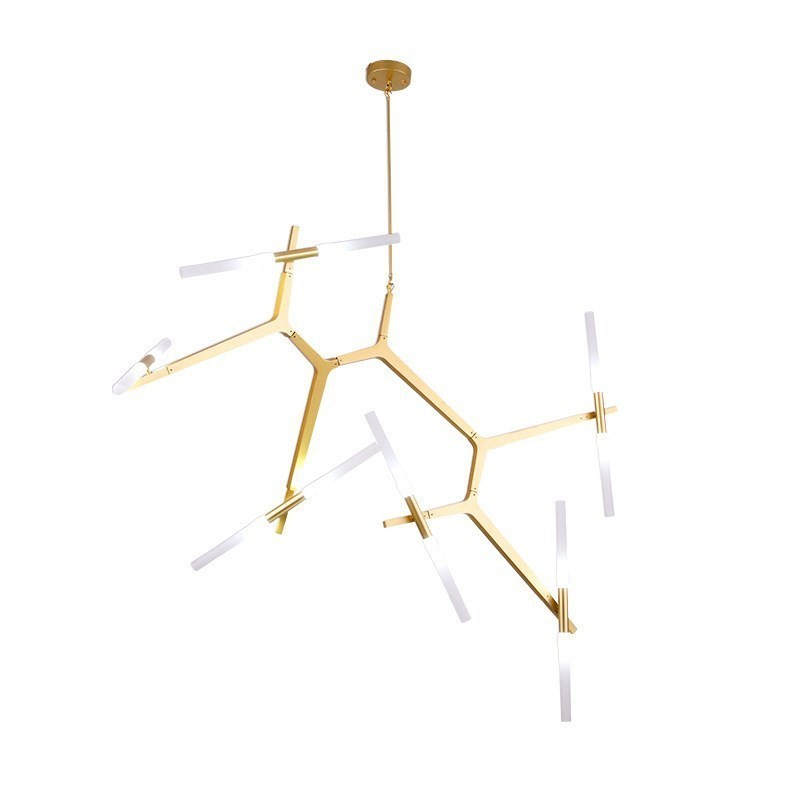 Lustre contemporain moderne à 12 lumières (noir doré)