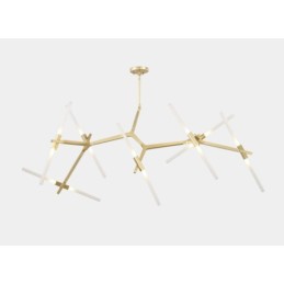 Lustre contemporain moderne à 14 lumières (noir doré)