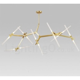 Lustre contemporain moderne à 14 lumières (noir doré)