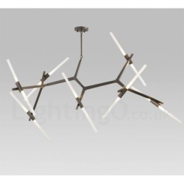 Lustre contemporain moderne à 14 lumières (noir doré)