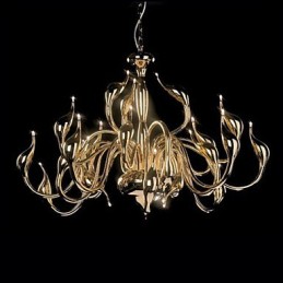 Lustre moderne 24 lumières G4 plaqué or