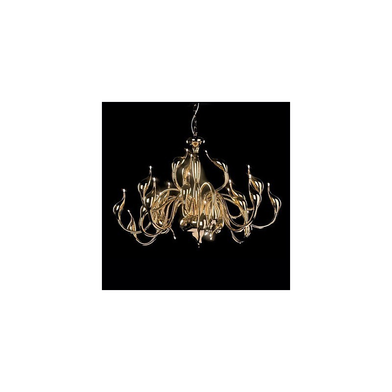 Lustre moderne 24 lumières G4 plaqué or