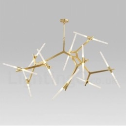 Lustre contemporain moderne à 20 lumières (noir doré)