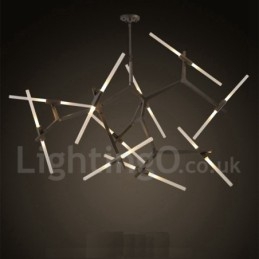 Lustre contemporain moderne à 20 lumières (noir doré)