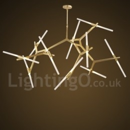 Lustre contemporain moderne à 20 lumières (noir doré)
