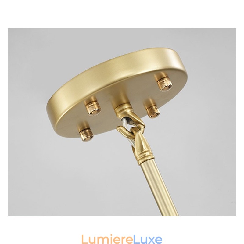 Lustre contemporain moderne à 20 lumières (noir doré)