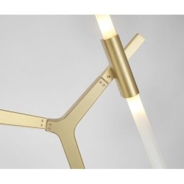Lustre contemporain moderne à 20 lumières (noir doré)