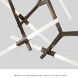 Lustre contemporain moderne à 20 lumières (noir doré)