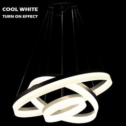 Suspension ronde en acrylique moderne, luminaires de plafond luxueux à trois anneaux