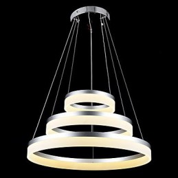 Suspension ronde en acrylique moderne, luminaires de plafond luxueux à trois anneaux