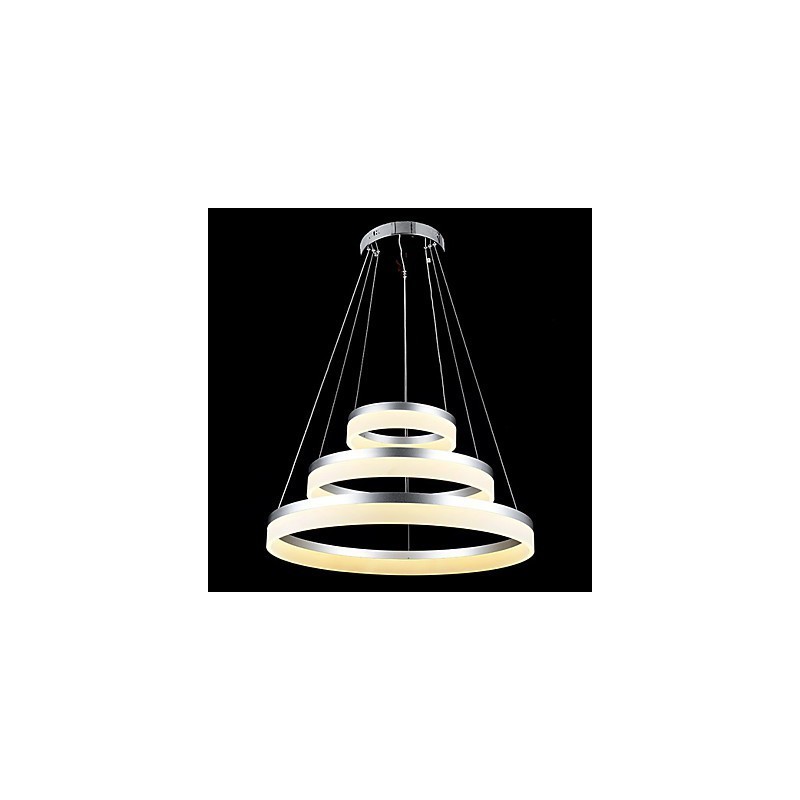 Suspension ronde en acrylique moderne, luminaires de plafond luxueux à trois anneaux