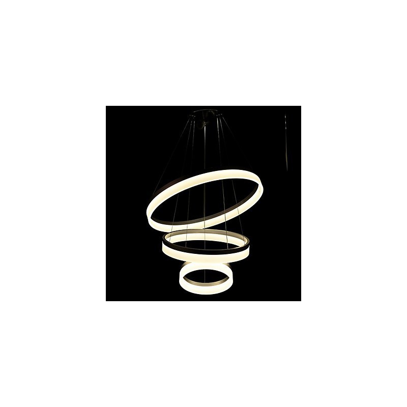 Suspension ronde en acrylique moderne, luminaires de plafond luxueux à trois anneaux
