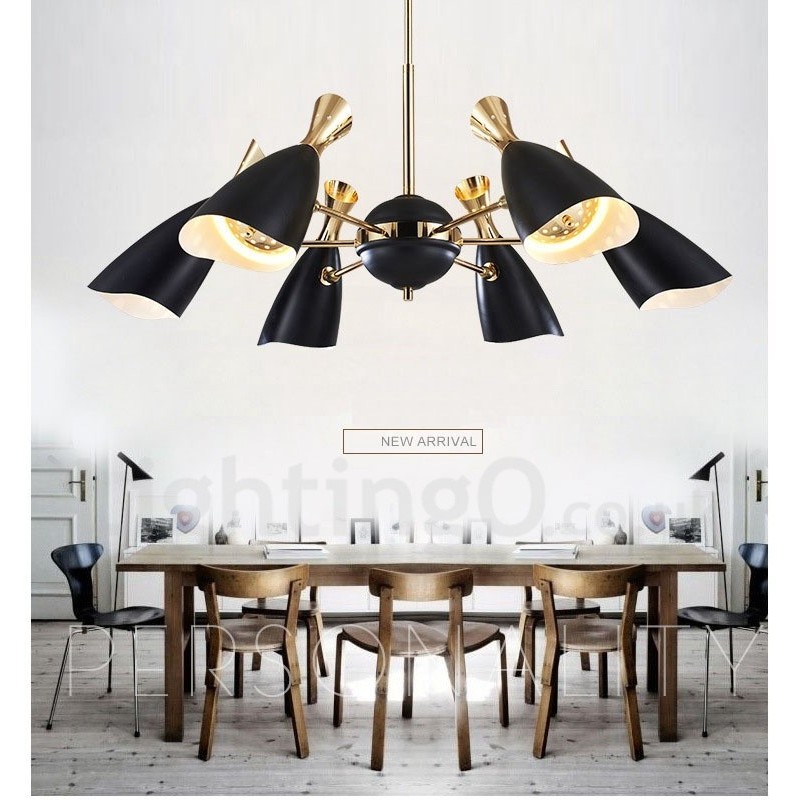 Lustre contemporain moderne à 6 lumières