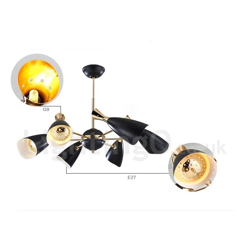 Lustre contemporain moderne à 6 lumières