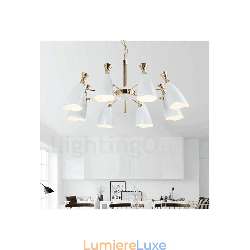 Lustre moderne à 8 lumières de style contemporain
