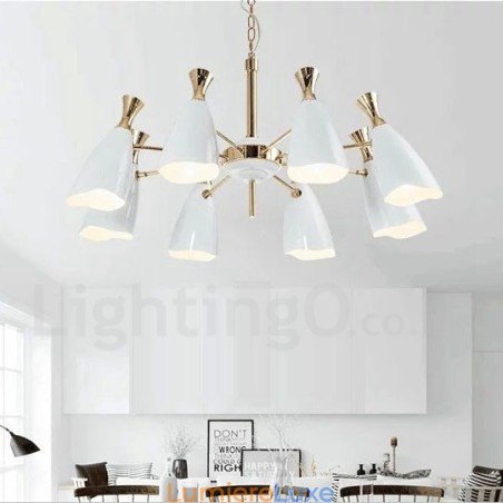 Lustre moderne à 8 lumières de style contemporain Lustre moderne à 8 lumières de style contemporain