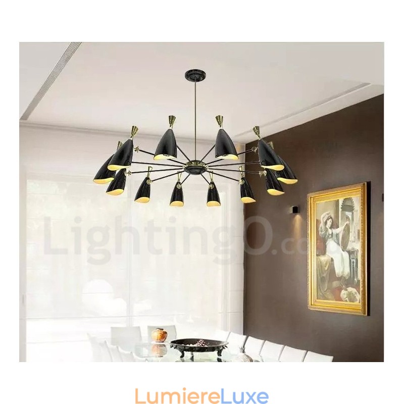 Lustre à 12 lumières de style contemporain moderne