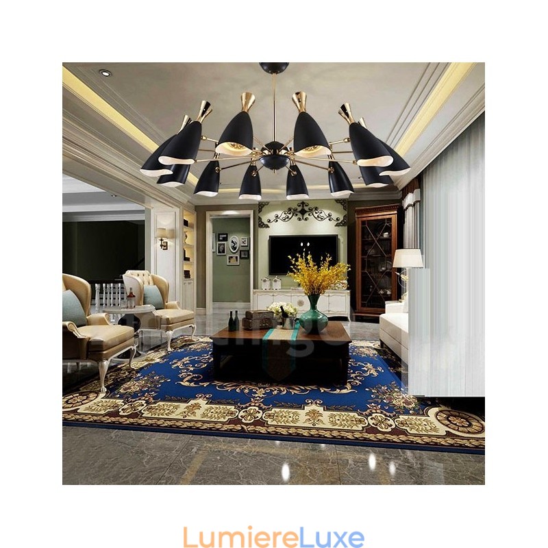 Lustre à 12 lumières de style contemporain moderne