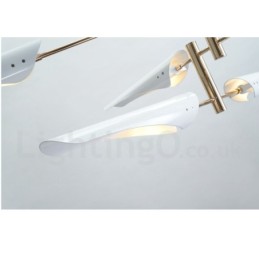 Lustre contemporain moderne à 2 niveaux et 4 lumières