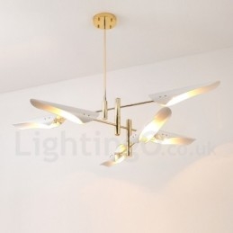 Lustre contemporain moderne à 3 niveaux et 6 lumières