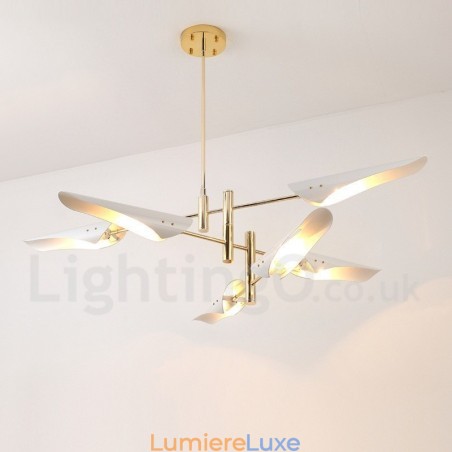 Lustre contemporain moderne à 3 niveaux et 6 lumières Lustre contemporain moderne à 3 niveaux et 6 lumières
