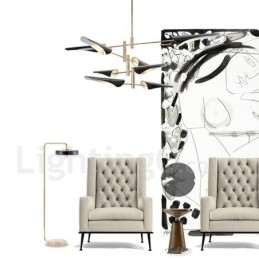 Lustre contemporain moderne à 4 niveaux et 8 lumières