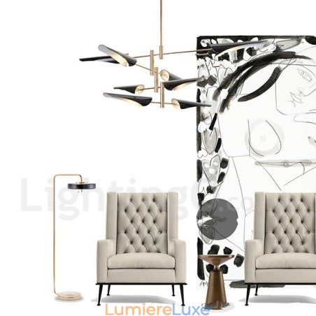 Lustre contemporain moderne à 4 niveaux et 8 lumières Lustre contemporain moderne à 4 niveaux et 8 lumières