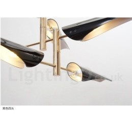 Lustre contemporain moderne à 4 niveaux et 8 lumières