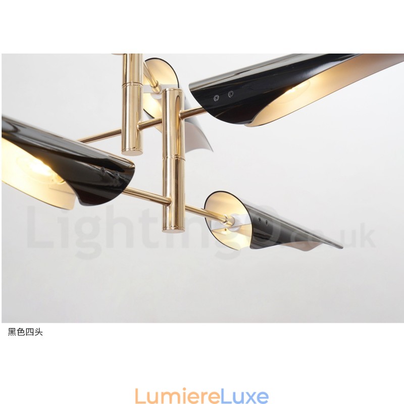 Lustre contemporain moderne à 4 niveaux et 8 lumières