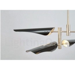 Lustre contemporain moderne à 4 niveaux et 8 lumières