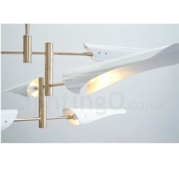 Lustre contemporain moderne à 4 niveaux et 8 lumières