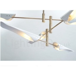 Lustre contemporain moderne à 4 niveaux et 8 lumières