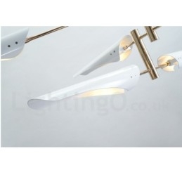 Lustre contemporain moderne à 4 niveaux et 8 lumières