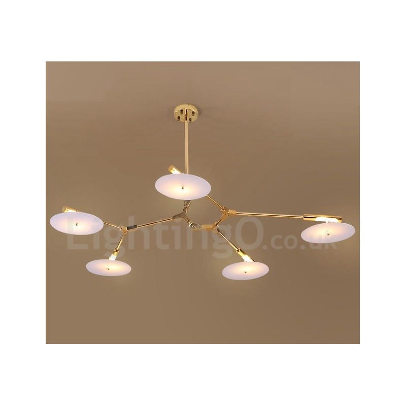 Lustre contemporain moderne à 5 lumières