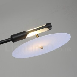 Lustre moderne et contemporain noir à 8 lumières