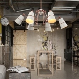 Lustre à 6 lumières avec éclairage de style contemporain moderne