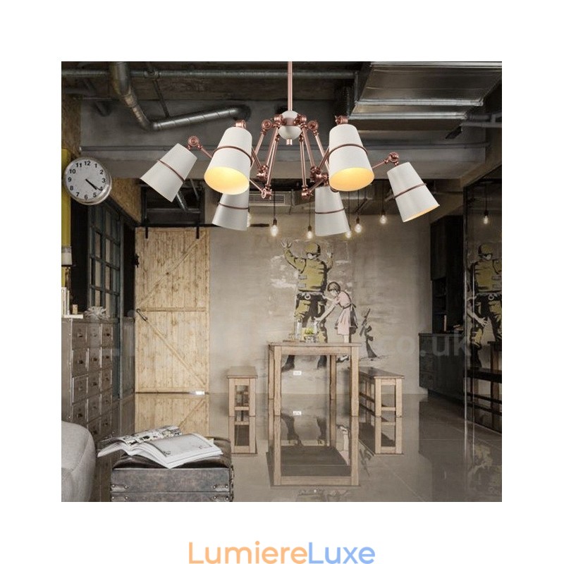 Lustre à 6 lumières avec éclairage de style contemporain moderne