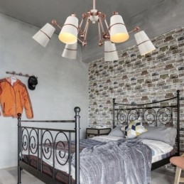 Lustre à 6 lumières avec éclairage de style contemporain moderne