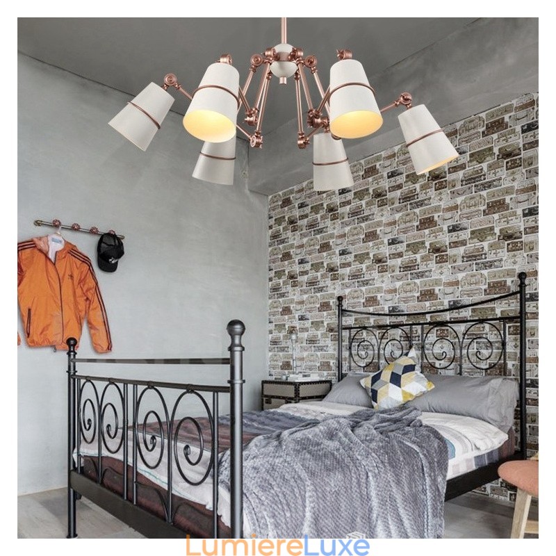 Lustre à 6 lumières avec éclairage de style contemporain moderne